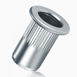 Flat Head Round Body Open End Rivet Nut With Knurls